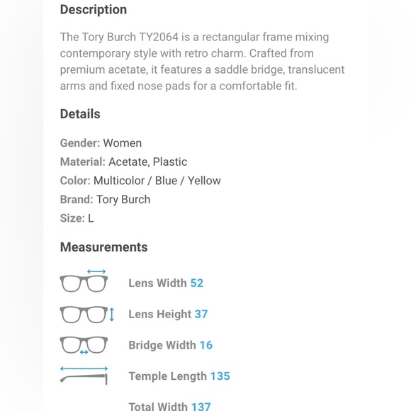 TORY BURCH SEEING GLASSES - Picture 13 of 13